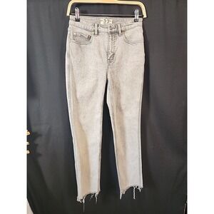 Free People We the Free CRVY Jeans Stone Washed Distressed Raw Hem Womens 27